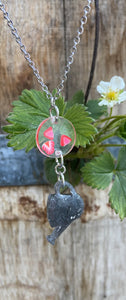 Strawberry Watering Can Resin Necklace