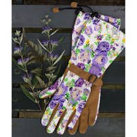Purple Floral Garden Arm Saver Gloves